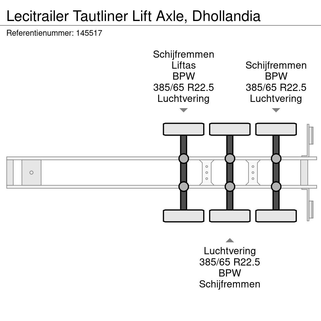 Lecitrailer Tautliner Lift Axle, Dhollandia Perdeli yari çekiciler