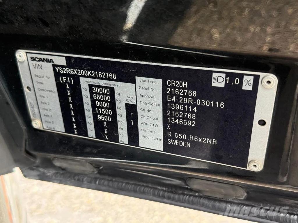 Scania R650 V8 6X2 EURO 6 + VDL HOOKLIFT Camiones polibrazo