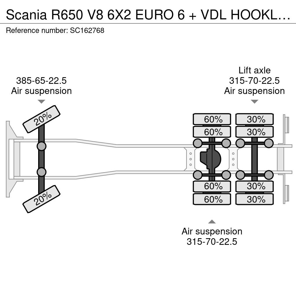 Scania R650 V8 6X2 EURO 6 + VDL HOOKLIFT Camiones polibrazo