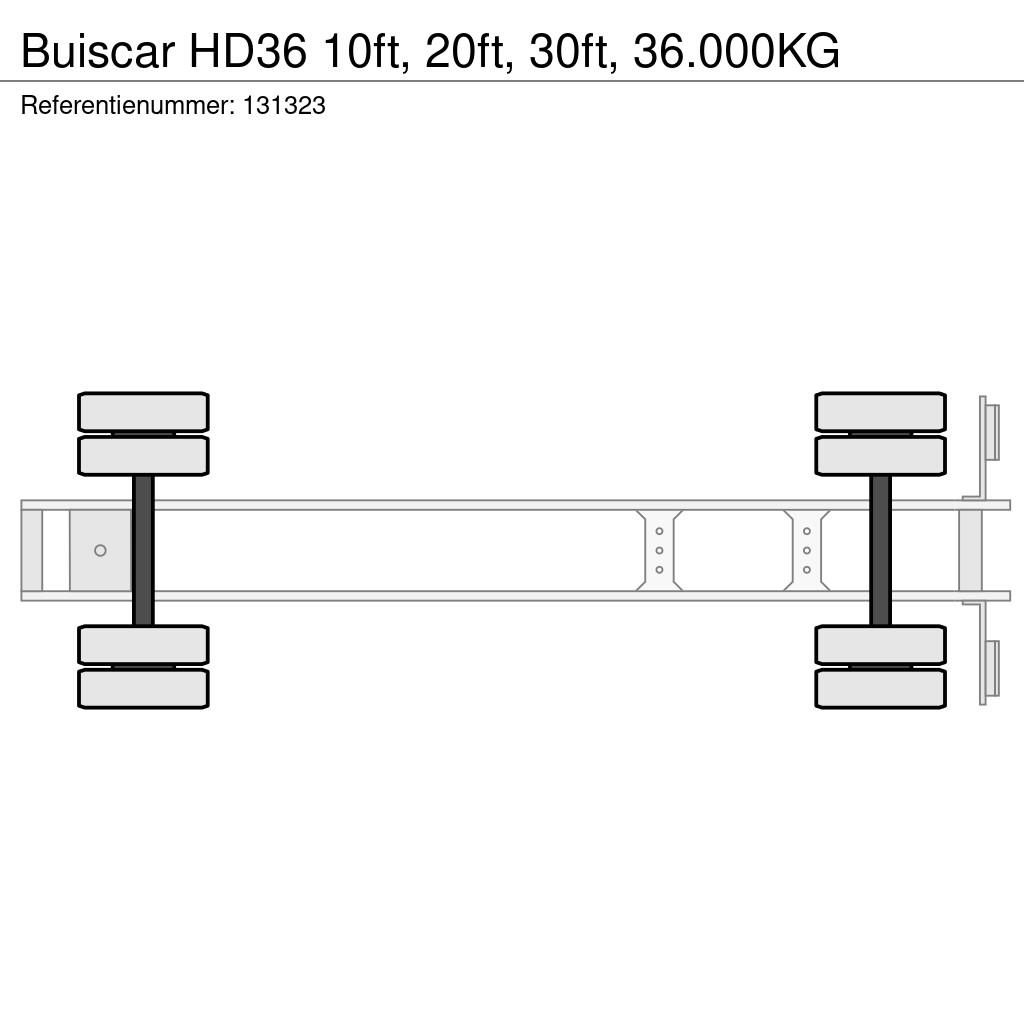  Buiscar HD36 10ft, 20ft, 30ft, 36.000KG Containerchassis Semitrailere