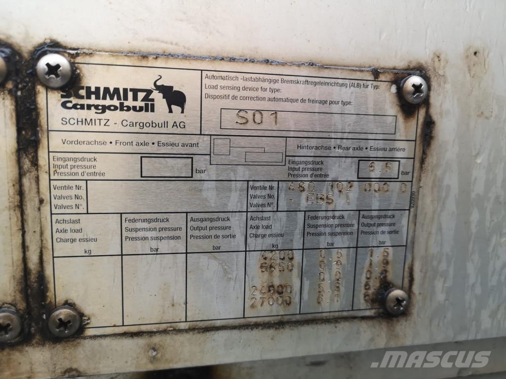 Schmitz Cargobull S01 Επίπεδες/πλευρικώς ανοιγόμενες ημιρυμούλκες