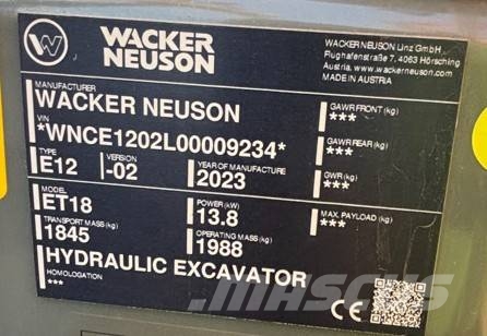Wacker Neuson ET 18 Miniexcavadoras