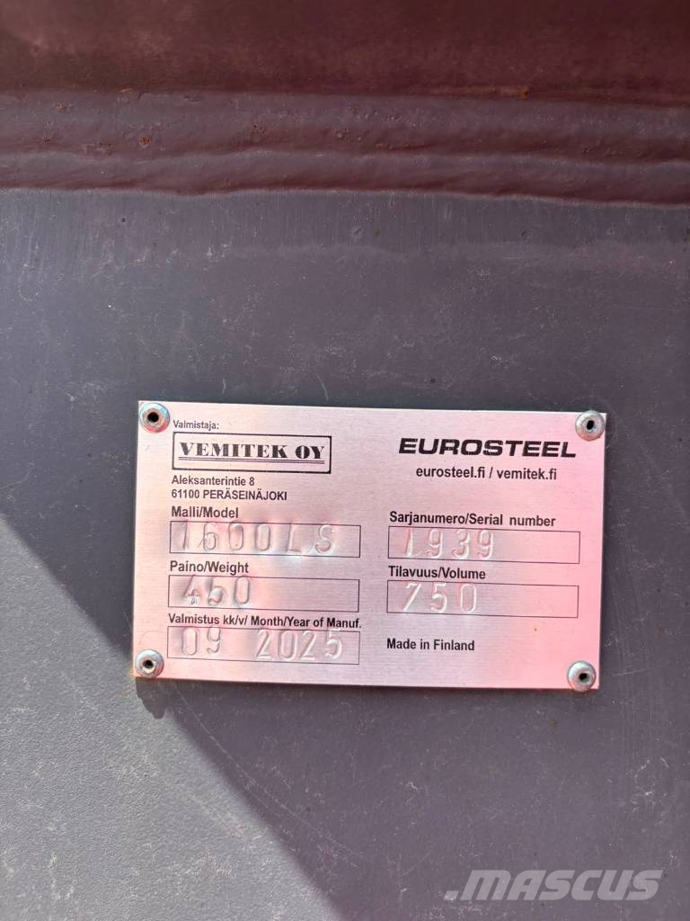 Eurosteel Tilt Luiskakauha LS 1600mm / 750L S60 دلاء