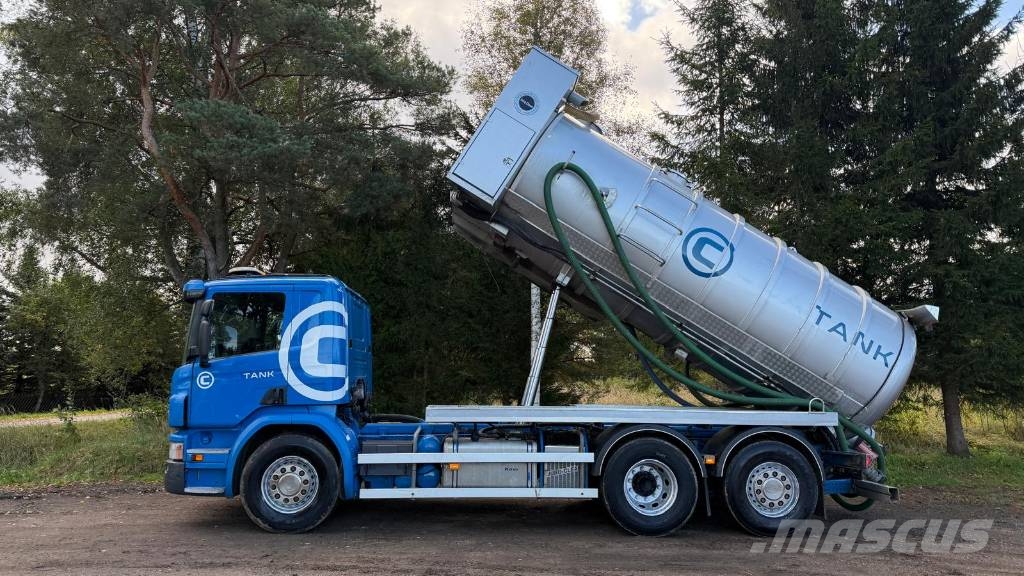 Scania P 410 EURO 6 VACUUM TANK WASTE+ WATER FROM ALUMINI Slamsugere
