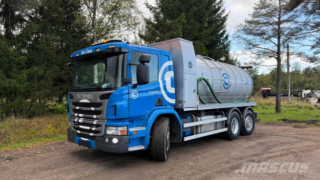 Scania P 410 EURO 6 VACUUM TANK WASTE+ WATER FROM ALUMINI Slamsugere