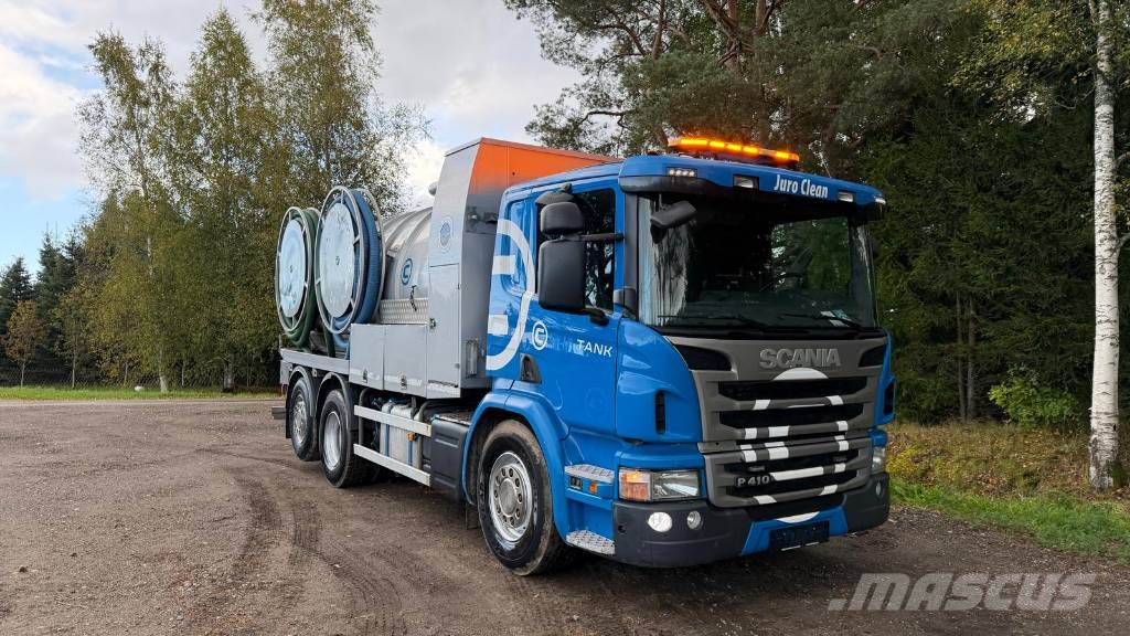 Scania P 410 EURO 6 VACUUM TANK WASTE+ WATER FROM ALUMINI Slamsugere
