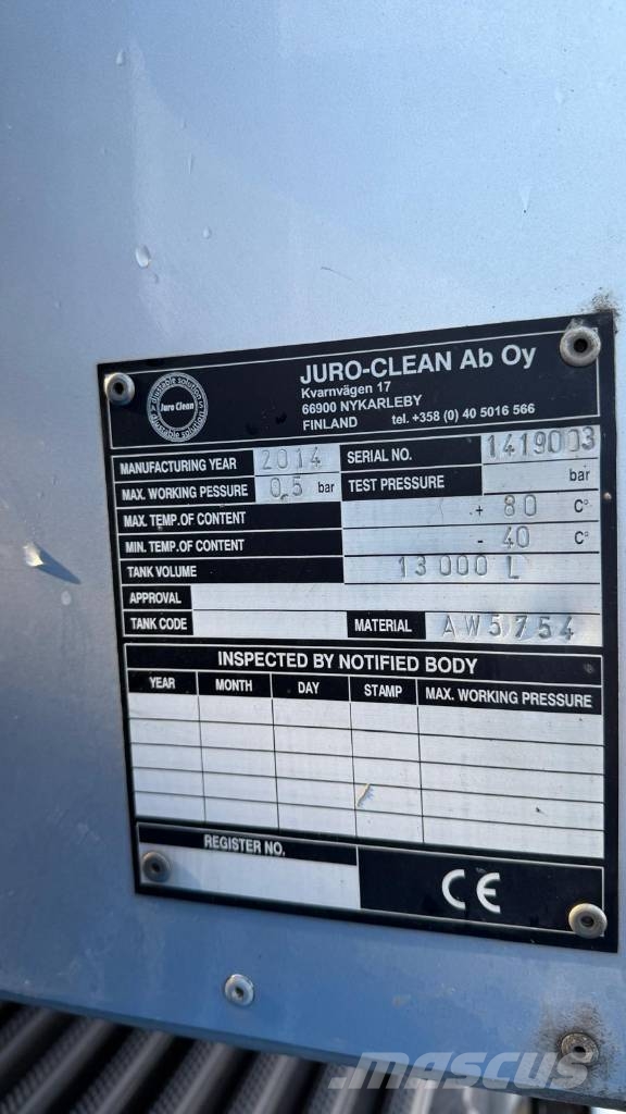 Scania P 410 EURO 6 VACUUM TANK WASTE+ WATER FROM ALUMINI Slamsugere