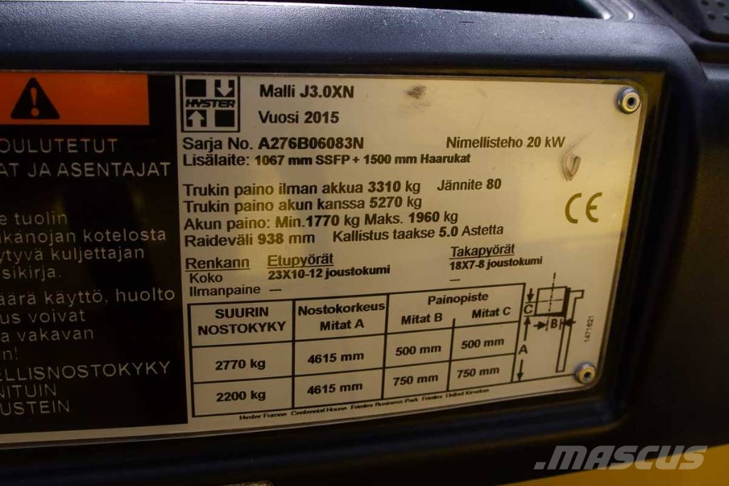 Hyster J 3.0 XN Carretillas de horquilla eléctrica
