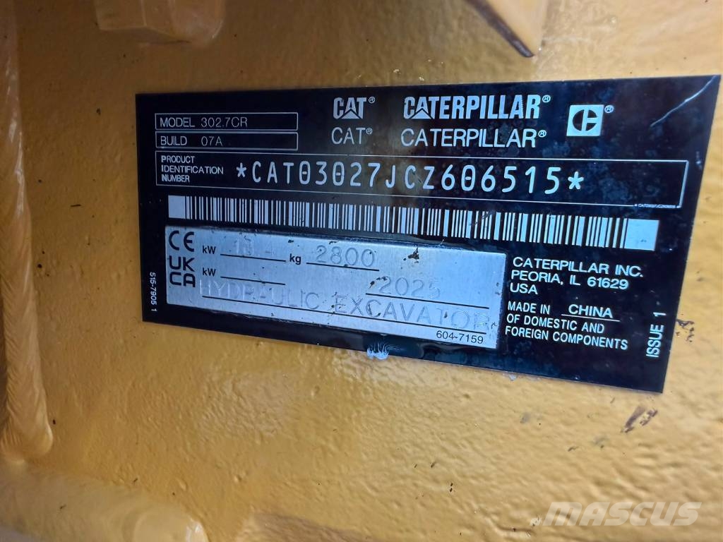 CAT 302.7 CR - pressure cabin! Mini ekskavatoriai < 7 t