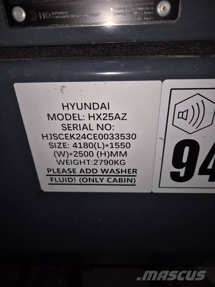 Hyundai HX 25 AZ Miniexcavadoras
