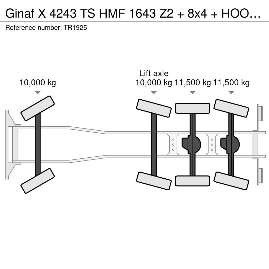 Ginaf X 4243 TS HMF 1643 Z2 + 8x4 + HOOK ARM SYSTEM Grúas todo terreno