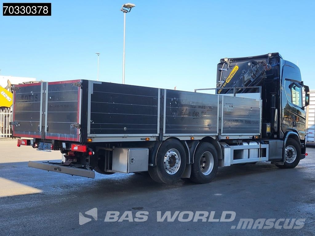 Scania R580 6X2 Palfinger PK23002 SH-E Kran Crane Remote Platós / Ponyvás teherautók