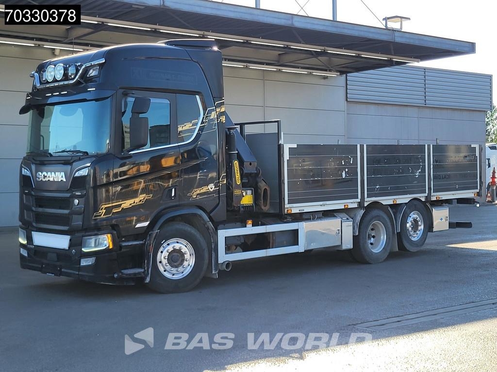 Scania R580 6X2 Palfinger PK23002 SH-E Kran Crane Remote Platós / Ponyvás teherautók