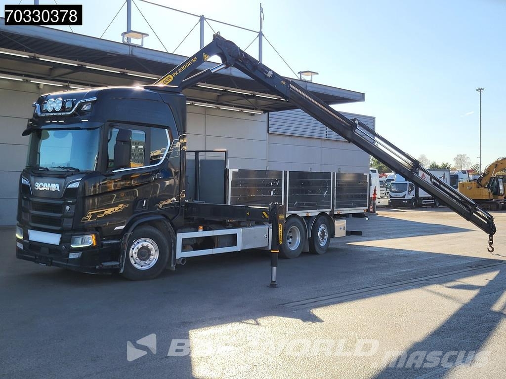 Scania R580 6X2 Palfinger PK23002 SH-E Kran Crane Remote Platós / Ponyvás teherautók