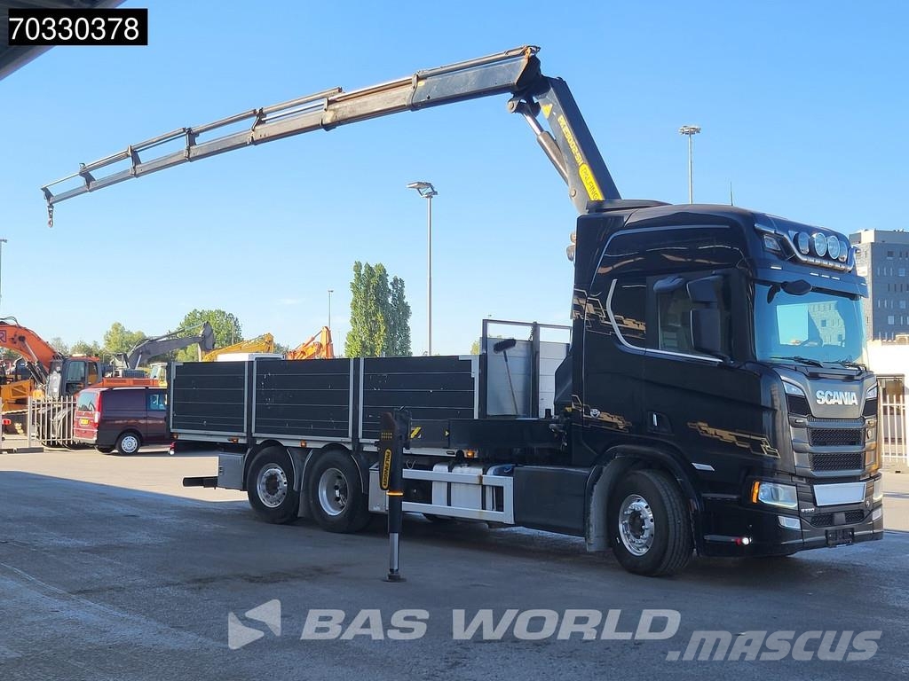 Scania R580 6X2 Palfinger PK23002 SH-E Kran Crane Remote Platós / Ponyvás teherautók