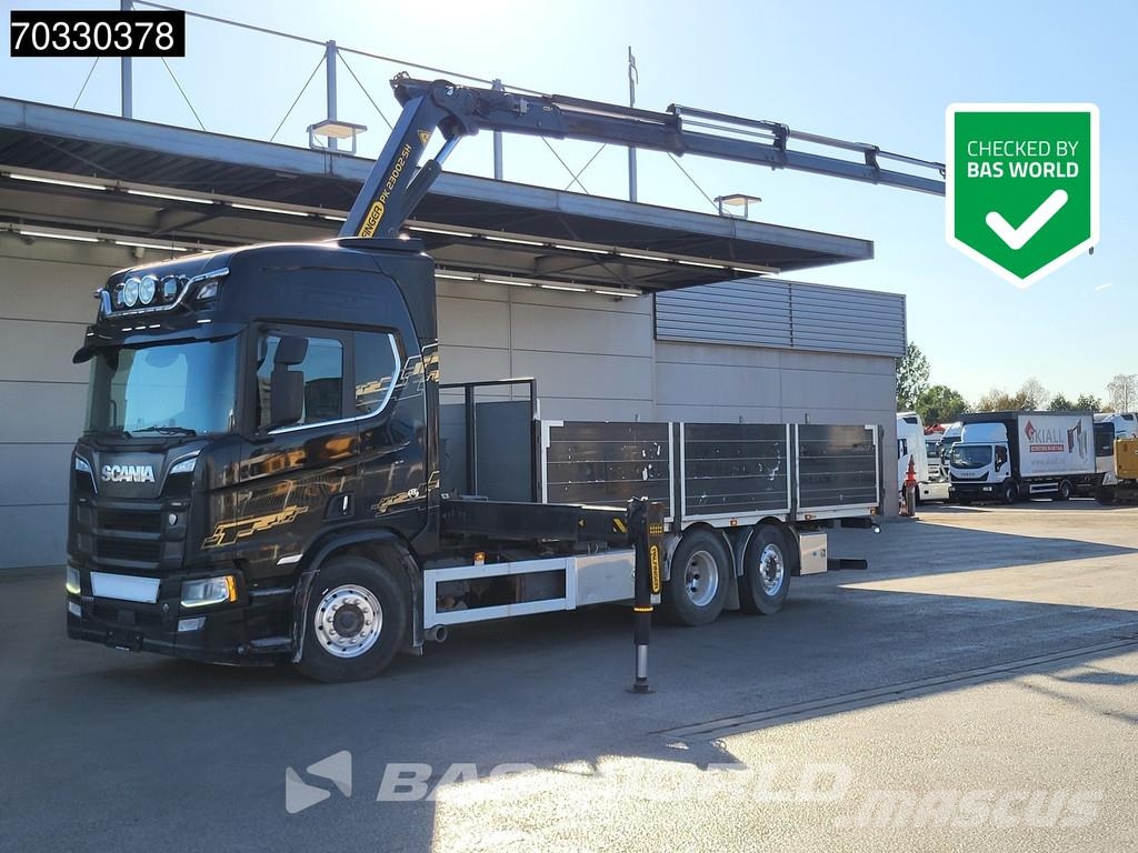 Scania R580 6X2 Palfinger PK23002 SH-E Kran Crane Remote Platós / Ponyvás teherautók