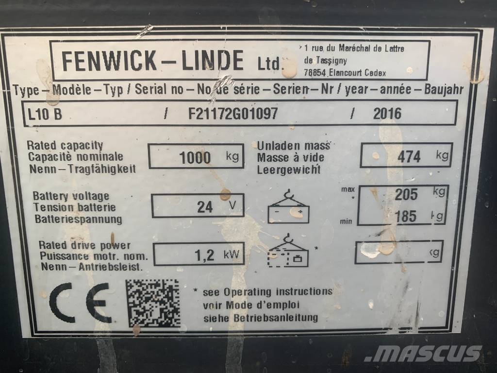 Linde L10B /172/ !!NEW BATTERY!! V-3815 OB Baterije