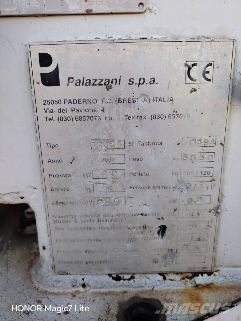 Palazzani TSJ 34 anno 2002 Inne podnośniki