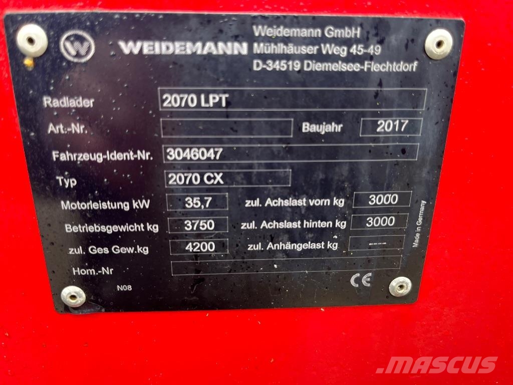 Weidemann 2070LPT Tarimsal teleskopik yükleyiciler