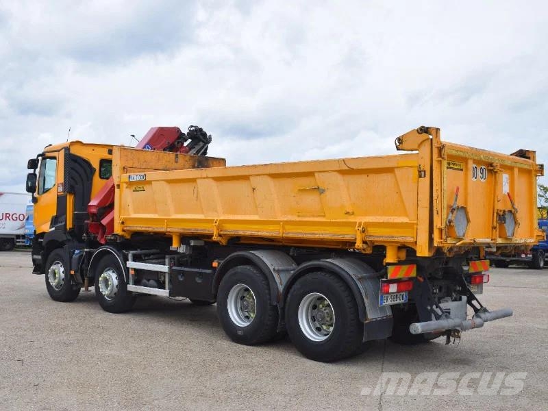 Renault C430 2 side tipper + Crane HMF 2120 - remote contr Bañeras basculantes usadas