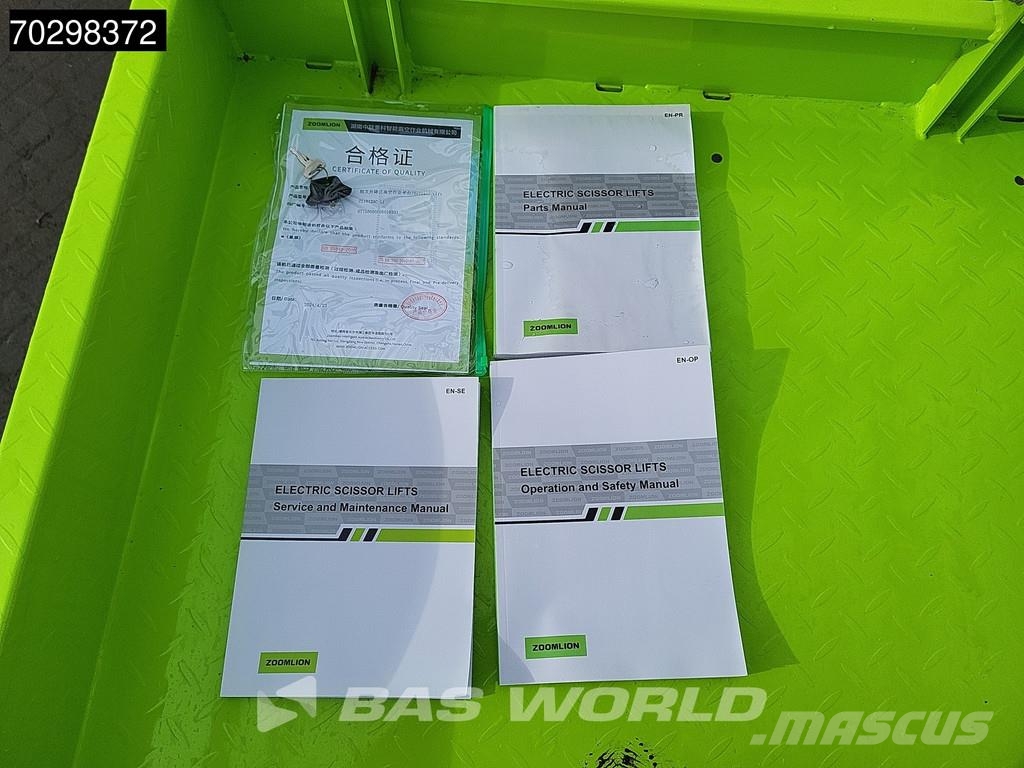Zoomlion ZS1012AC-Li 10 M - Garantía de fábrica - Certifica Plataformas tijera
