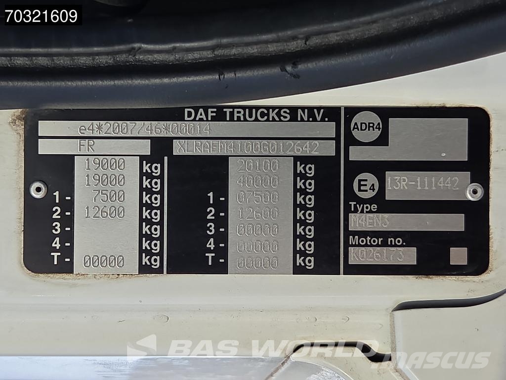 DAF CF 290 4X2 Gas Cambio Manual Retarder AC Euro 6 Camion con sponde ribaltabili