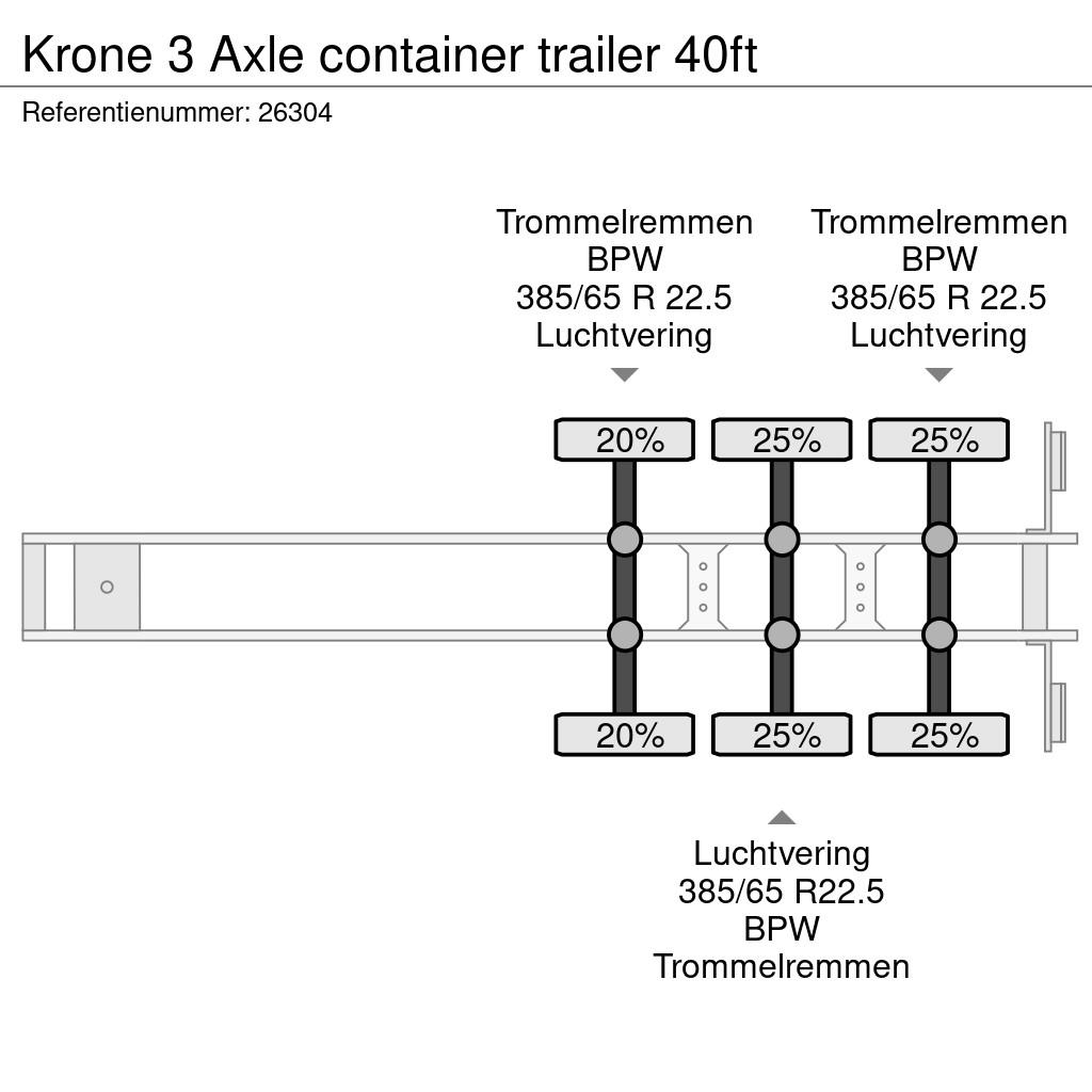 Krone 3 Axle container trailer 40ft Kontejnerske polprikolice
