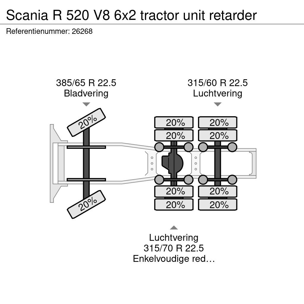 Scania R 520 V8 6x2 tractor unit retarder Trekkvogner