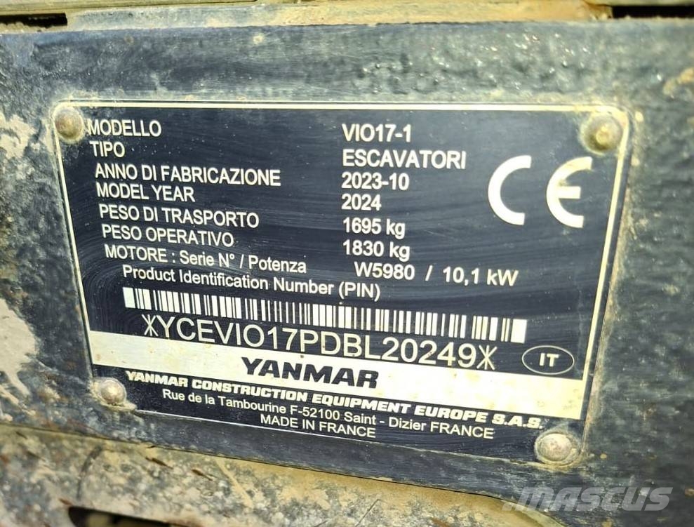 Yanmar Vio 17 小型挖土機/掘鑿機<7t(小型挖掘機)
