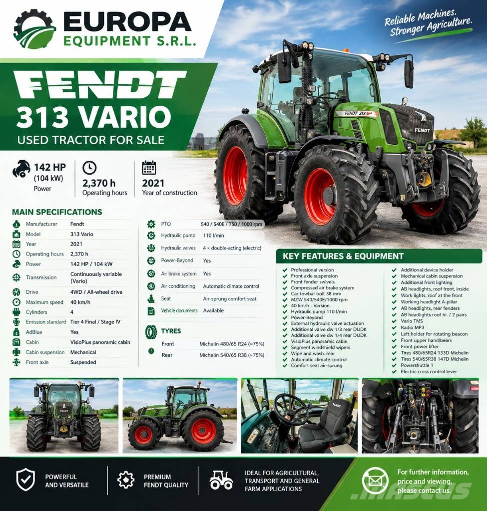 Fendt 313 Vario Trattori