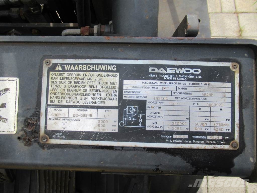 Daewoo G30P-3 Heftruck LPG LPG forklifts