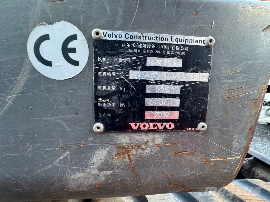 Volvo EC 55 B Pro Mini bagri <7t