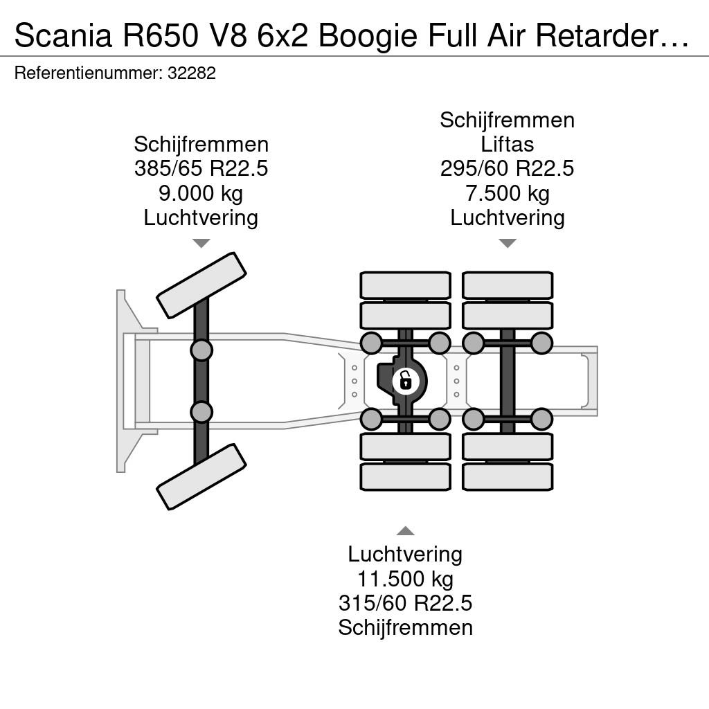 Scania R650 V8 6x2 Boogie Full Air Retarder 2 Tank Euro 6 中古トラクターヘッド | トレーラーヘッド