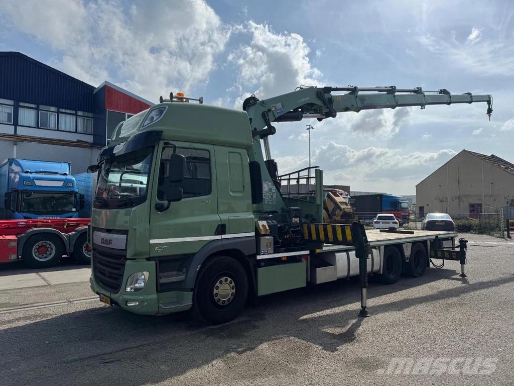 DAF CF 440 6X4 EURO 6 + HIAB 422EP-5 HIPTO + REMOTE CO Camiones de cama baja