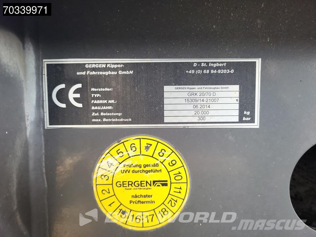 Volvo FM 370 6X2 Gergen GRK 20/70 D containersystem ADR Treileri ar āķi