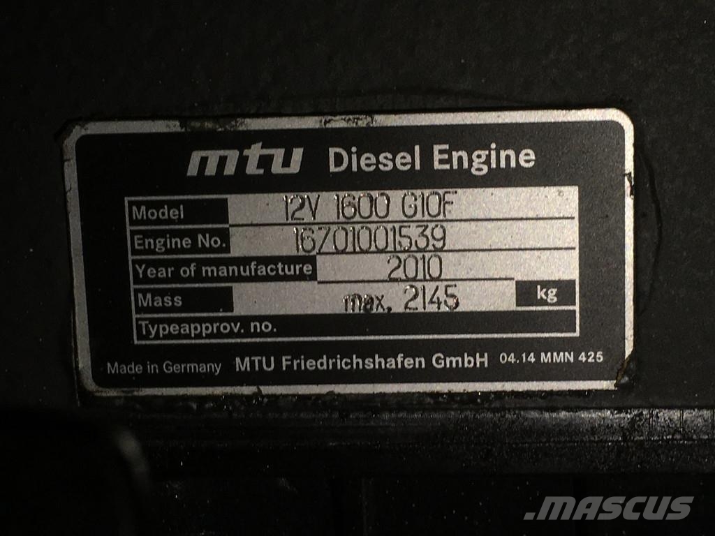 MTU 12V1600G10F GENERATOR 700KVA USED Autres générateurs