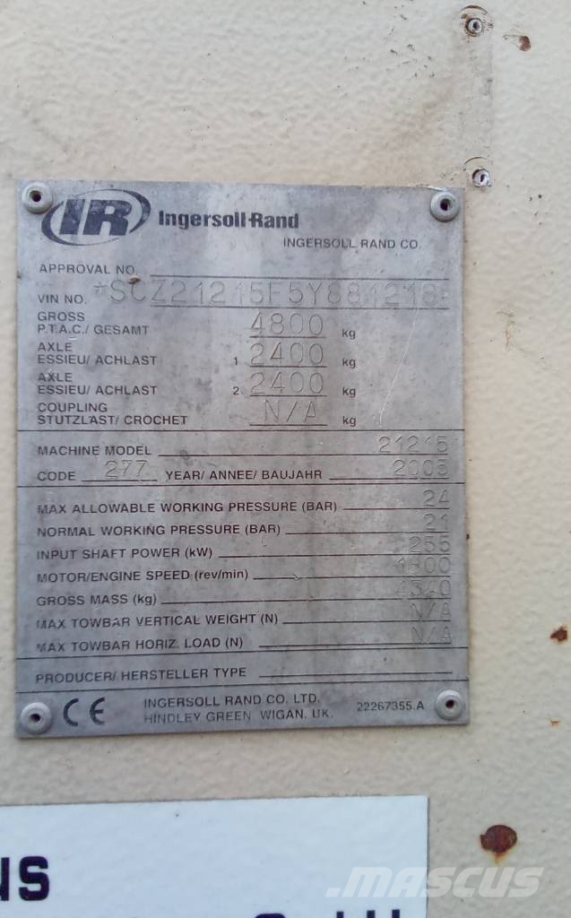 Ingersoll Rand IR21/215 Compresoras