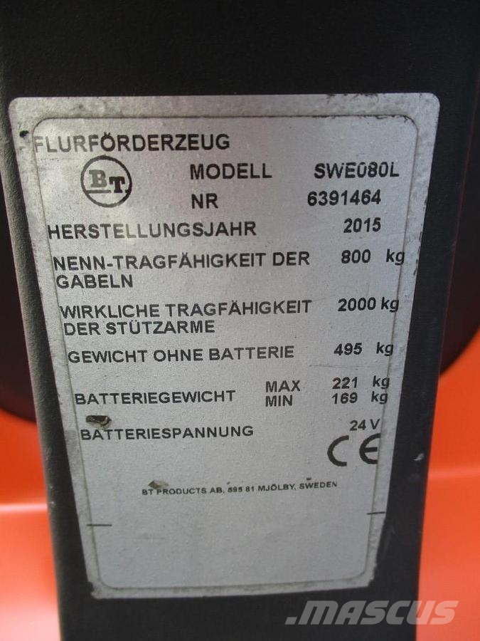 BT SWE 080L Transpaleta manuala