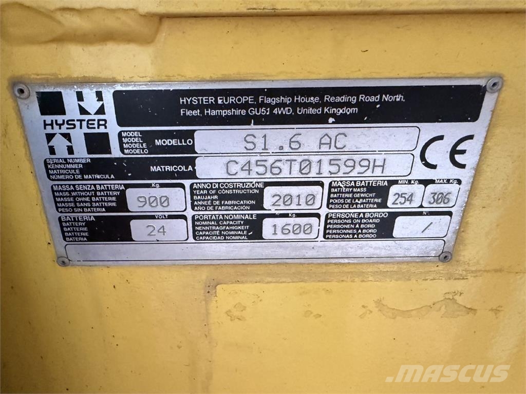 Hyster S1.6AC Gerbeurs Automoteurs