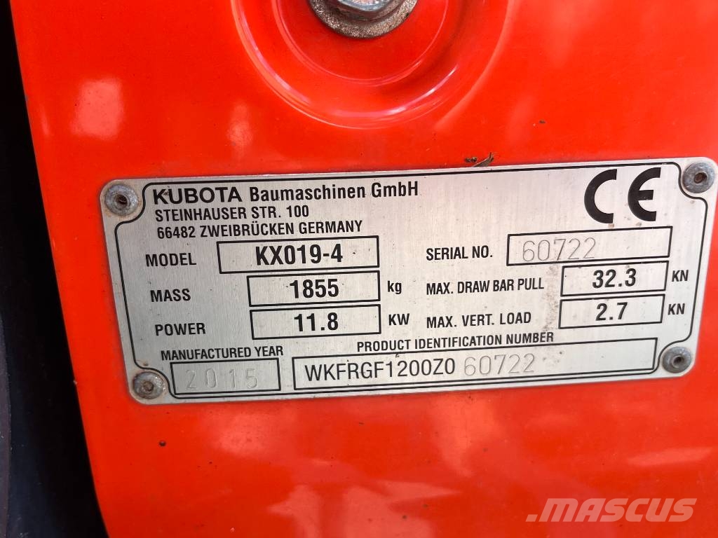 Kubota KX 019-4 Miniekskavaatorid < 7 t