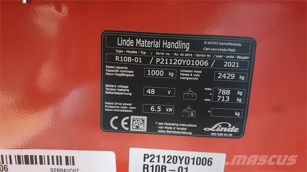 Linde R10B 前伸式堆高機(叉車)