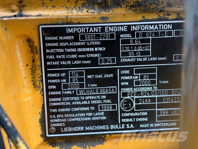Liebherr D 924 T-E 85 KW USED ENGINE Motory