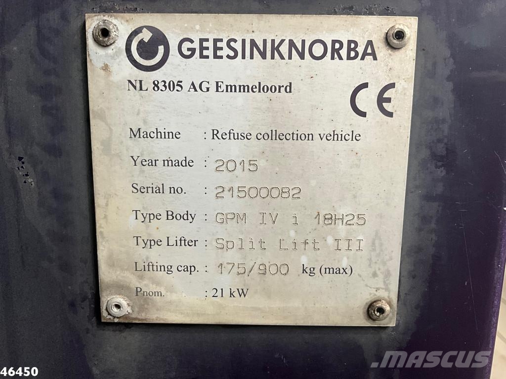 DAF FAN CF 290 Geesink 18m³ Just 165.848 km! 폐기물 수거 트럭