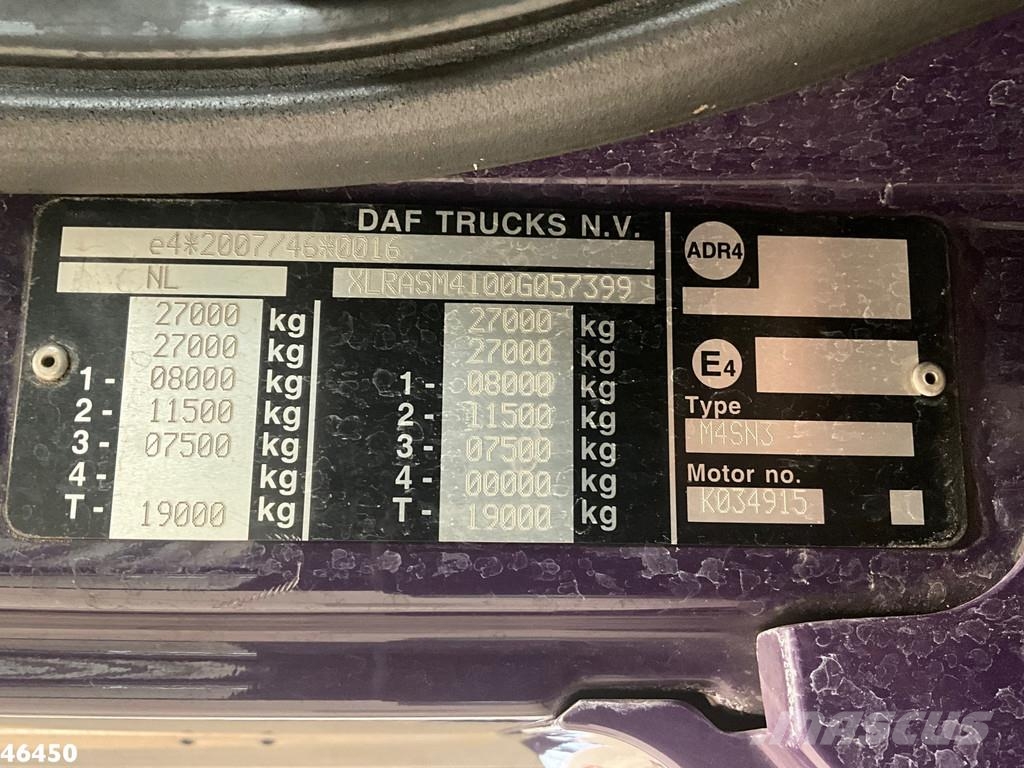 DAF FAN CF 290 Geesink 18m³ Just 165.848 km! 폐기물 수거 트럭