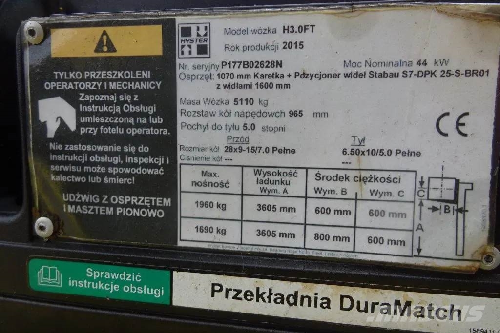 Hyster H3.0 Heftruck LPG forklifts