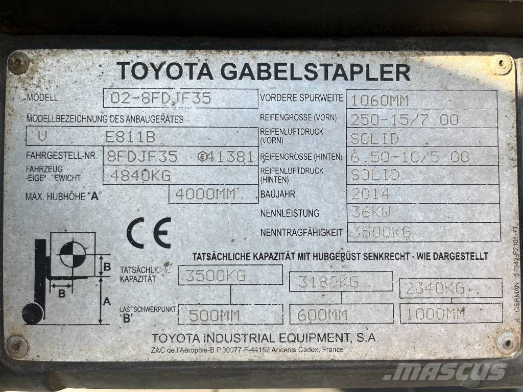 Toyota 8FDJ35 /02/ V-4161 IO Dízel targoncák