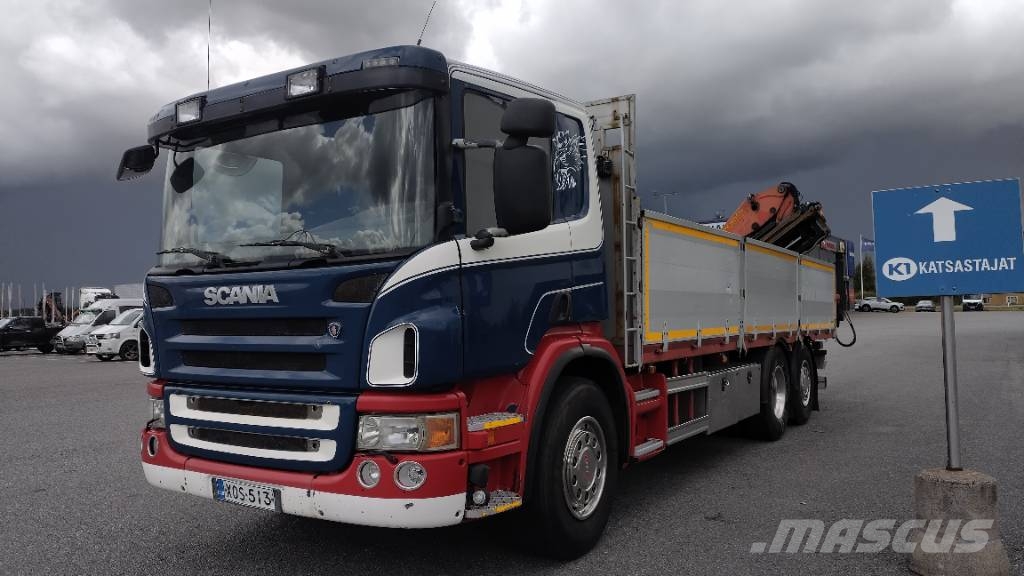 Scania P380 6x2 7,1m rahtilaiva, palfinger 18500 nosturi Platformas/izkraušana no sāniem