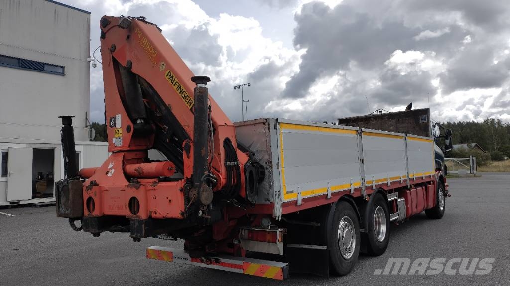 Scania P380 6x2 7,5m rahtilaiva, palfinger 18500 nosturi Camion plateau
