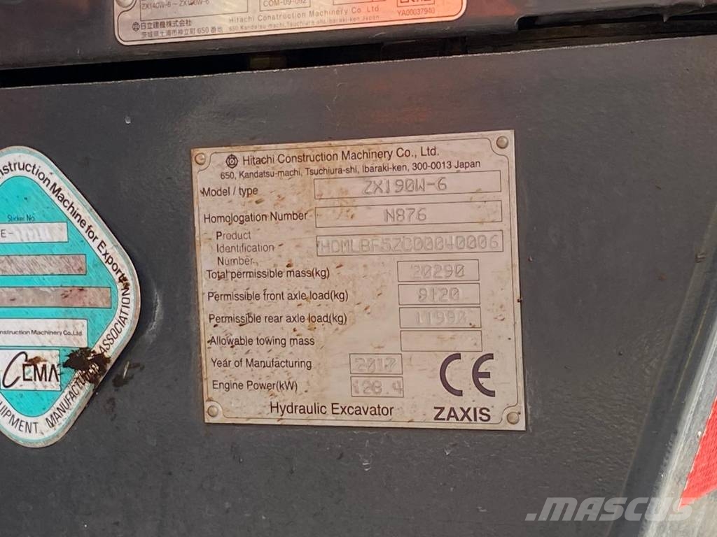 Hitachi ZX 190 W-6 Wielgraafmachines