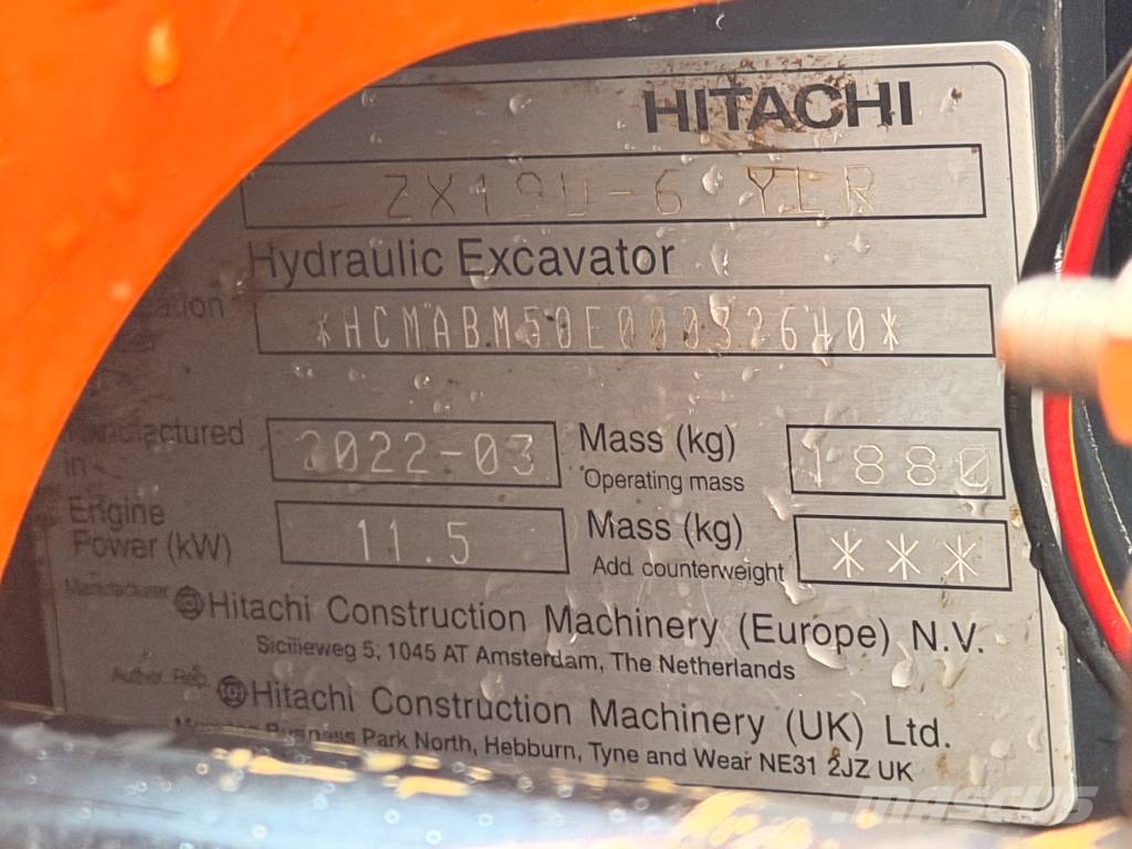 Hitachi ZX 19 U-6 Міні-екскаватори < 7т